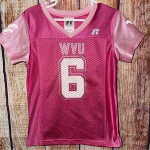 WVU Mountaineers Russell Athletic Pink Kids Jersey Little girls size XS 4/5